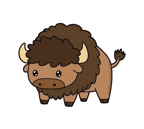 Cute Bison Illustration