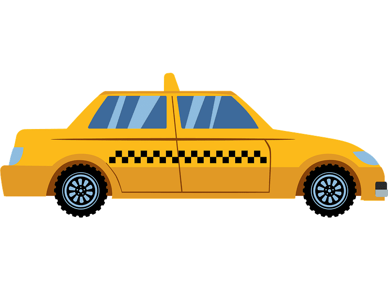 タクシーのイラスト 透明PNG T
