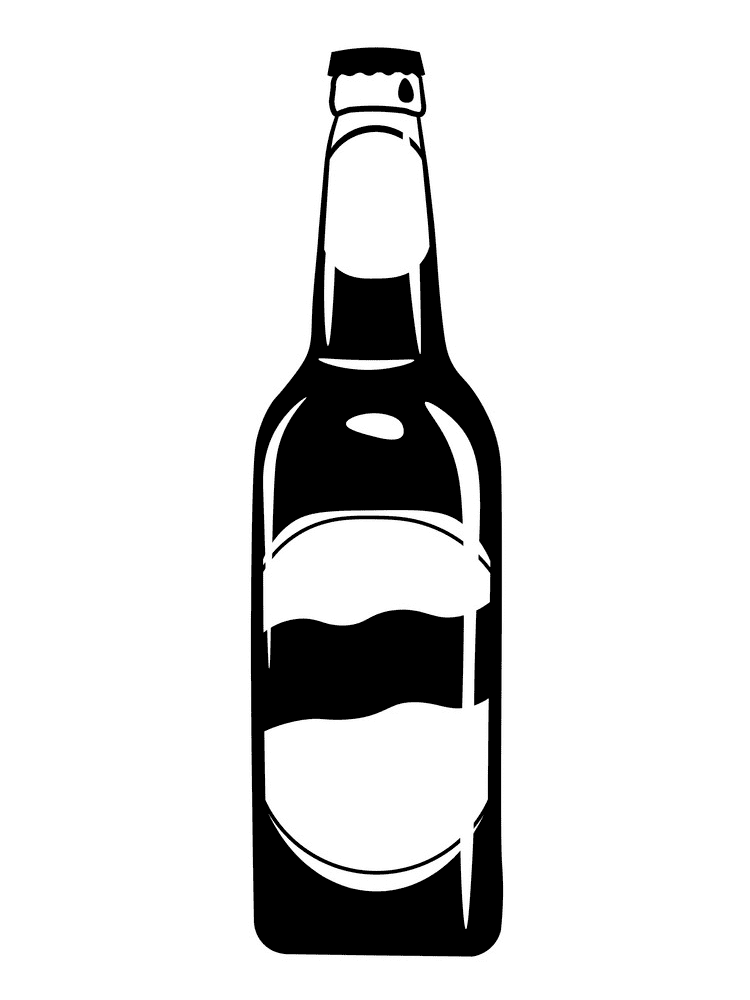 ビール瓶のイラスト白黒 イラスト