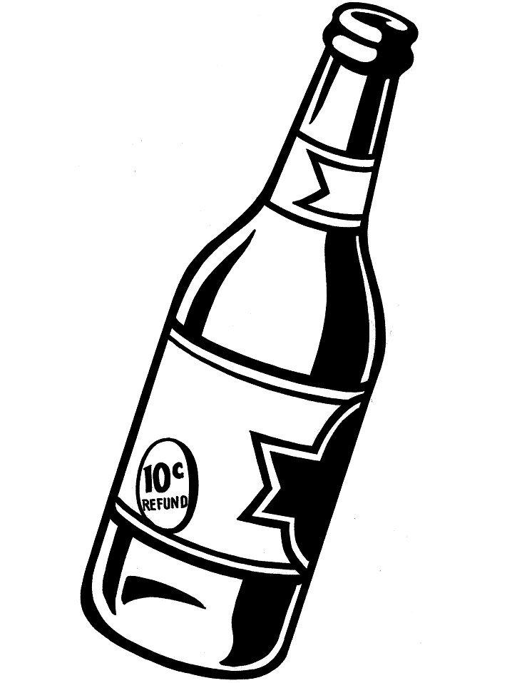 ビール瓶の無料イラスト 白黒 イラスト