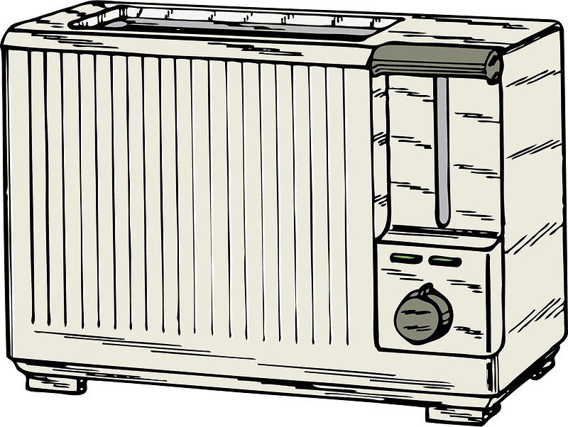 古いトースターのイラスト 透明な背景