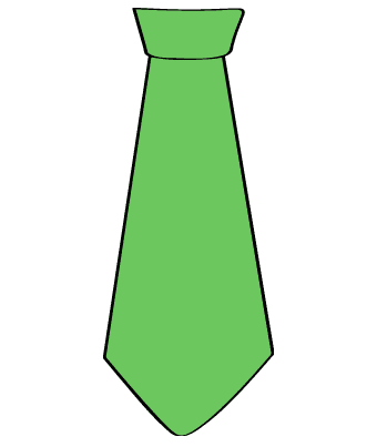 緑のネクタイのイラスト