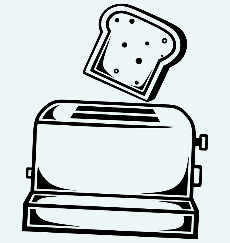 無料のトースターのイラスト 白黒 イラスト