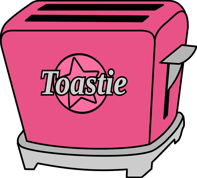 ピンクのトースターのイラスト 透明な背景