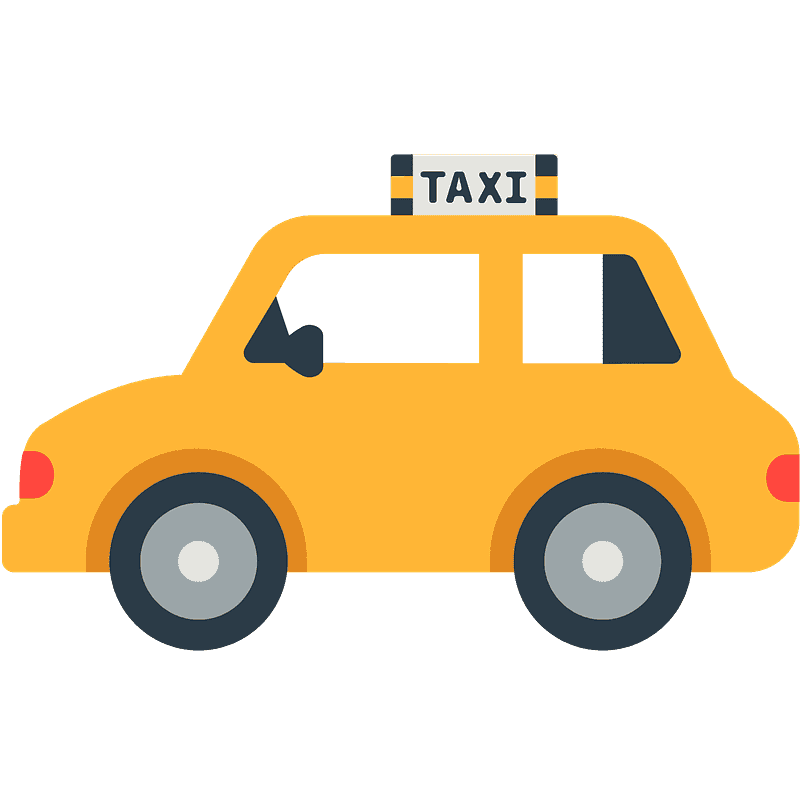 タクシーの透明イラストをダウンロード