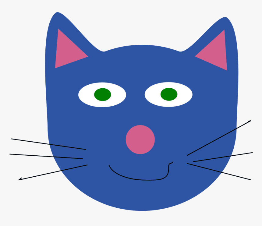 青い猫の顔イラスト イラスト