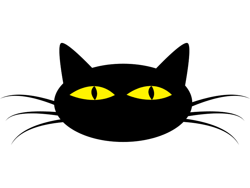 黒猫の顔イラスト透明 イラスト