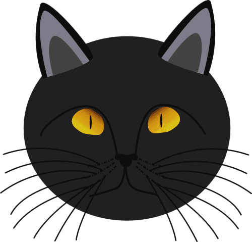 黒猫の顔イラスト イラスト