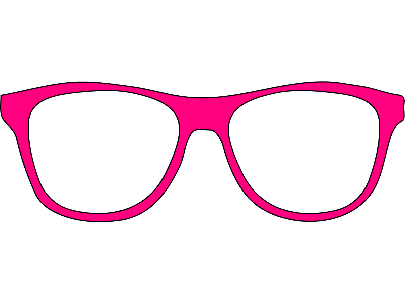 ピンクのメガネのイラスト透明