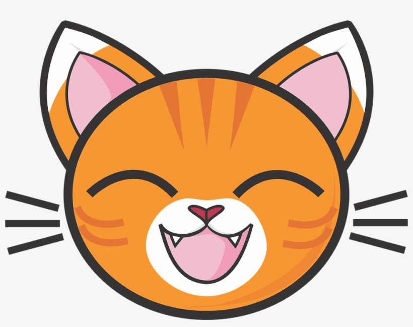 幸せな猫の顔のイラスト イラスト