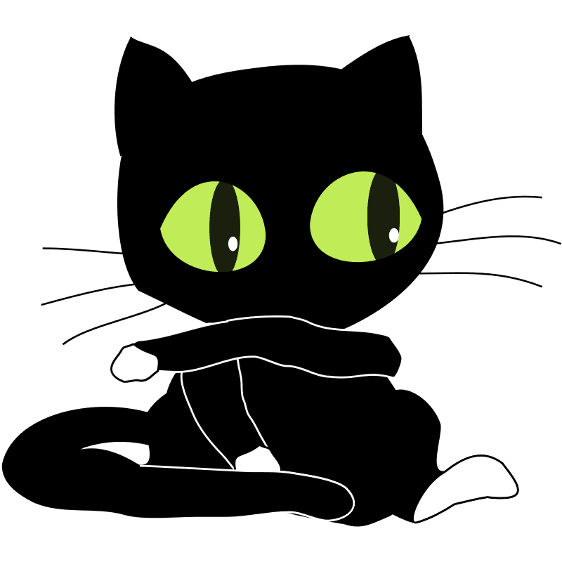 かわいい黒猫のPNGイラスト イラスト