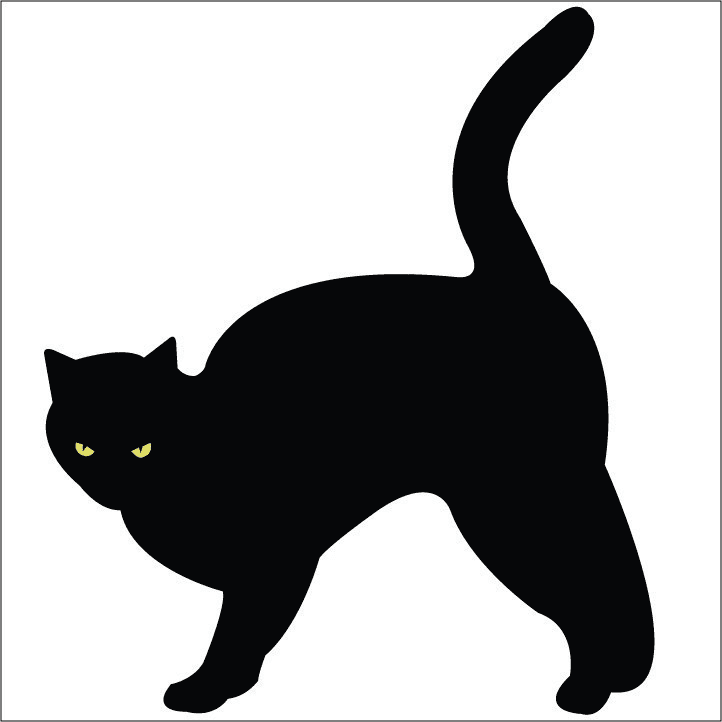 黒猫のイラストPNGシンプル イラスト