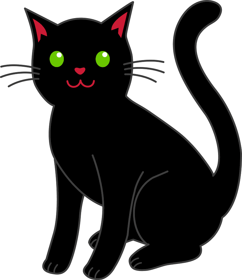 黒猫のイラストPNG イラスト