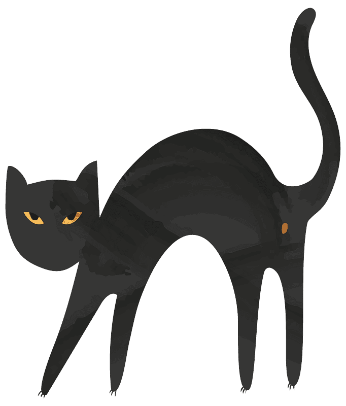 黒猫のイラスト 透明 シンプル イラスト