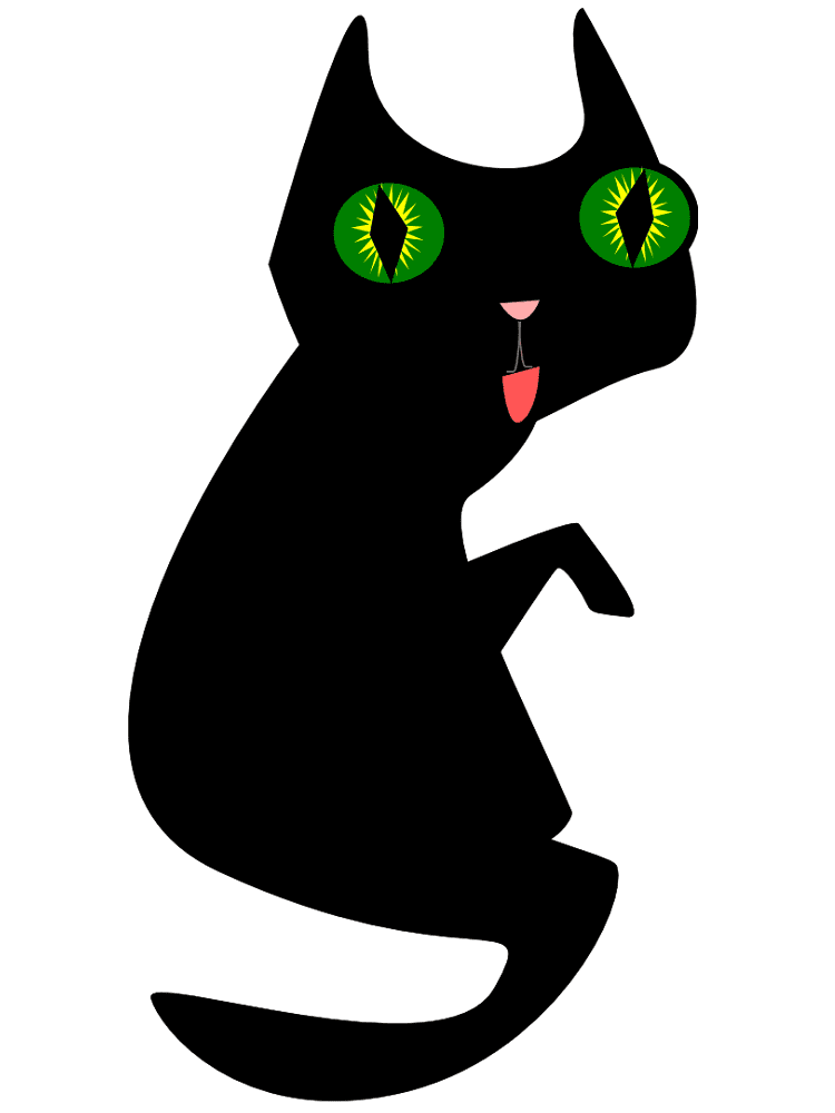 漫画黒猫のイラストシンプル イラスト