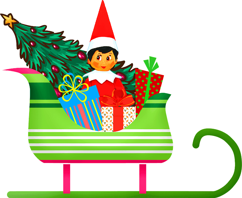 子供向けの透明なサンタのそりのイラスト イラスト