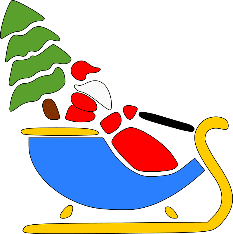 サンタのそりのイラストのシンプルなダウンロード イラスト