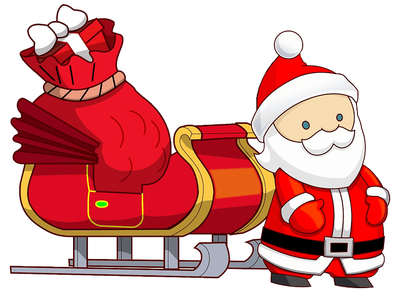 サンタのそりのイラストの透明ダウンロード イラスト
