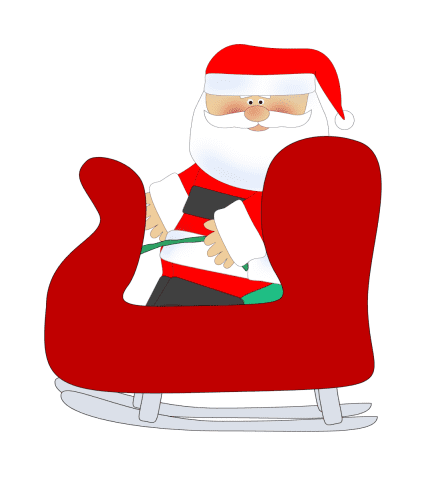 サンタのそりのイラストPNG画像 4 イラスト