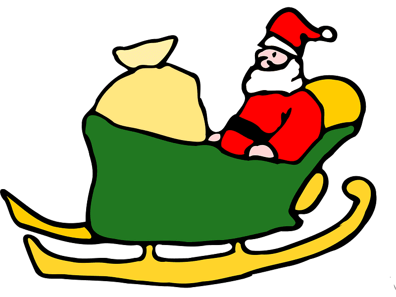 サンタのそりのイラスト シンプル イラスト