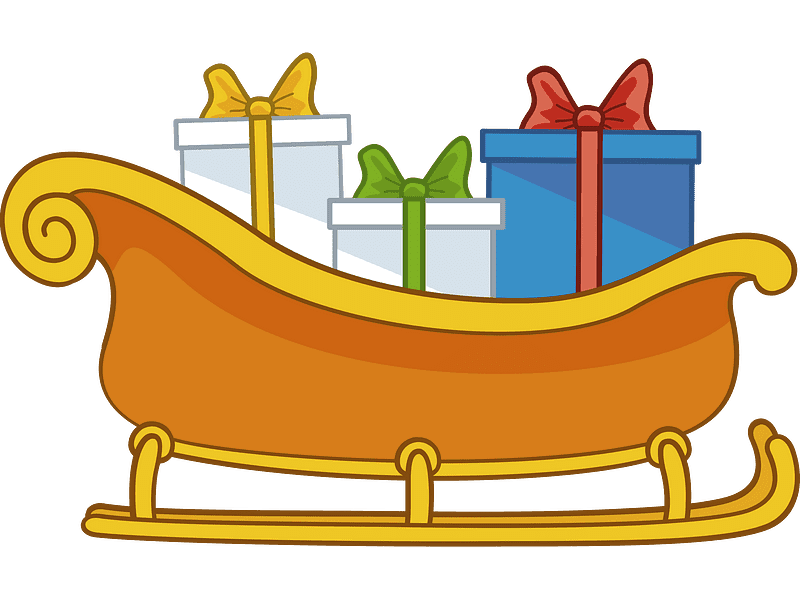 サンタのそりのイラスト（透明）無料 3 イラスト