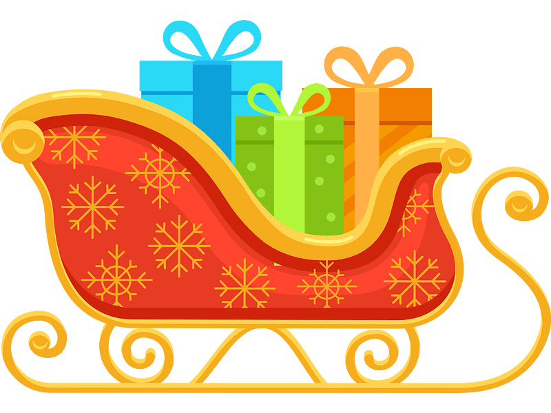 サンタのそりのイラスト 透明背景 をダウンロード イラスト