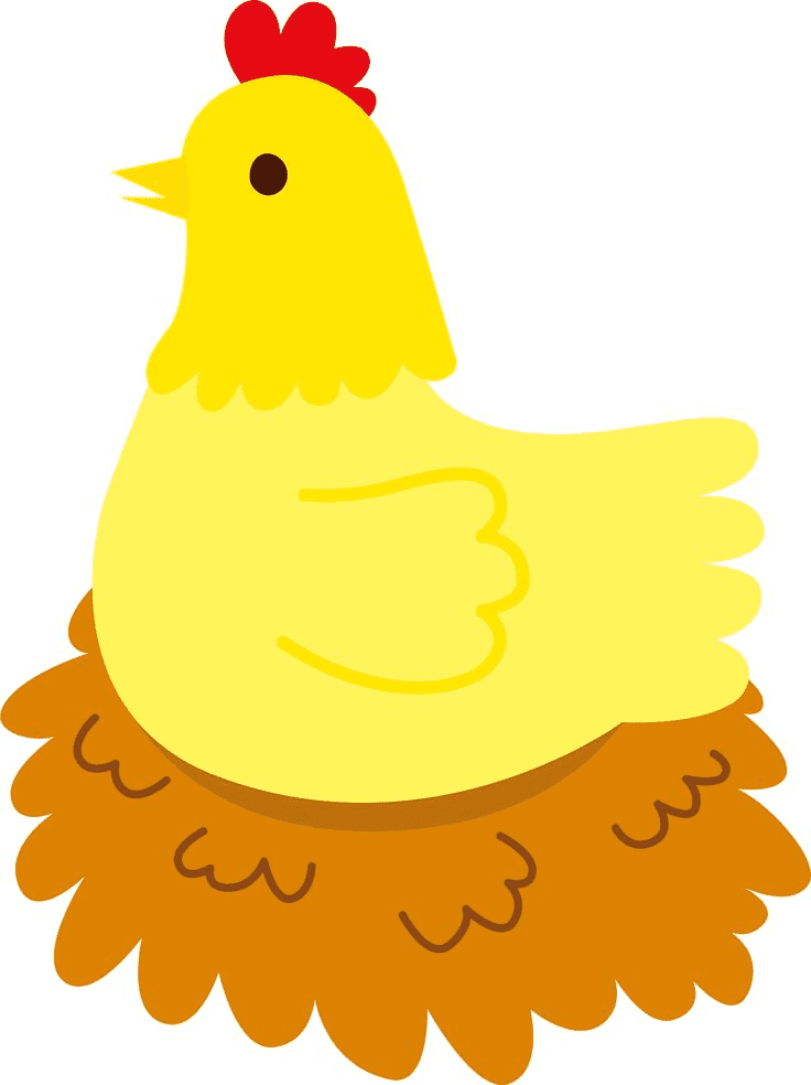 黄色い雌鶏のイラスト イラスト