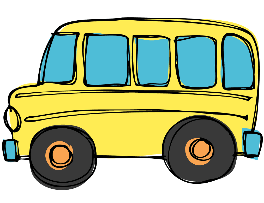 黄色のバスのイラスト イラスト