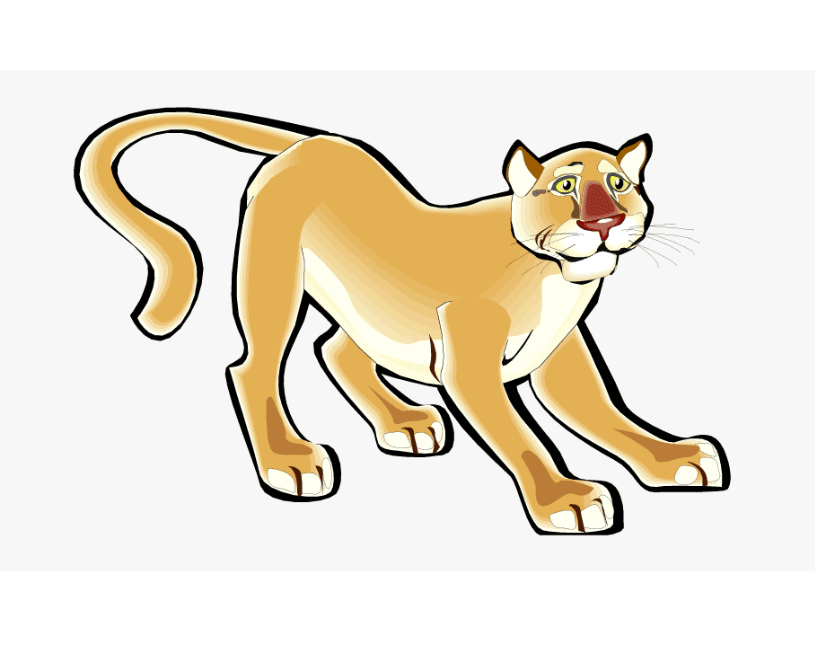 子供向けクーガーイラストPNG イラスト