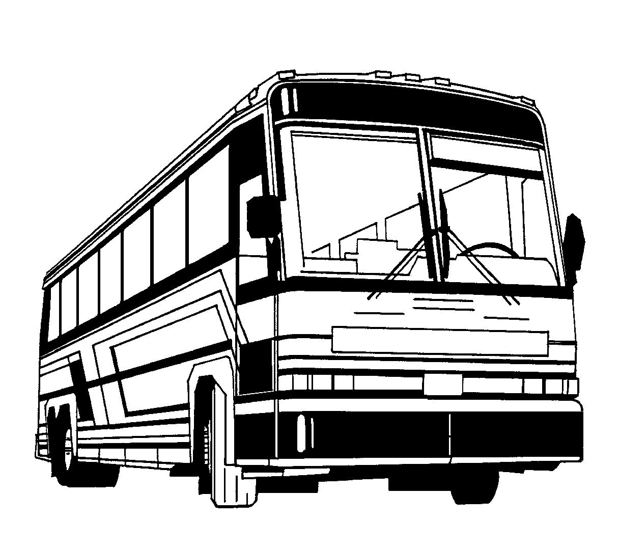 黒と白のバスのイラスト イラスト
