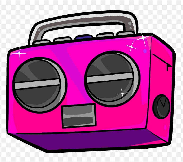 ピンクのラジカセのイラスト イラスト
