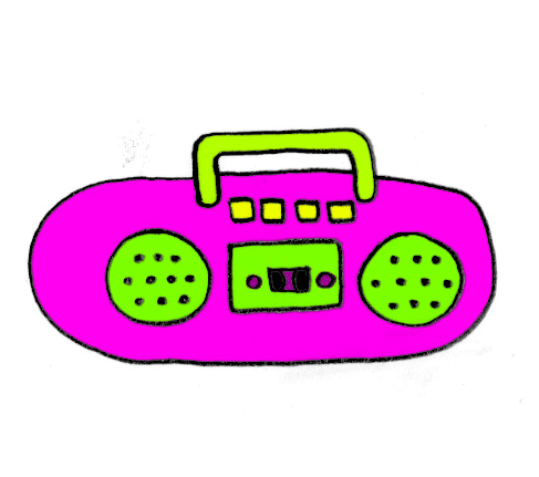 ラジカセのイラストシンプル イラスト