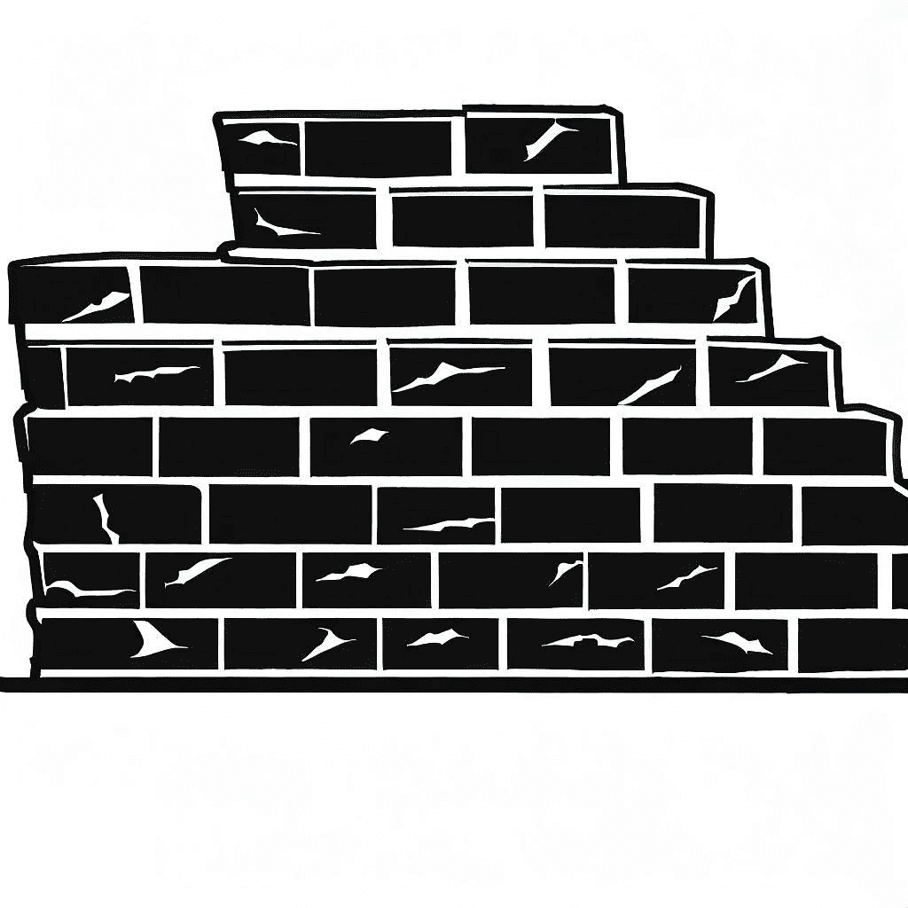 レンガの壁のイラスト白黒 Png イラスト