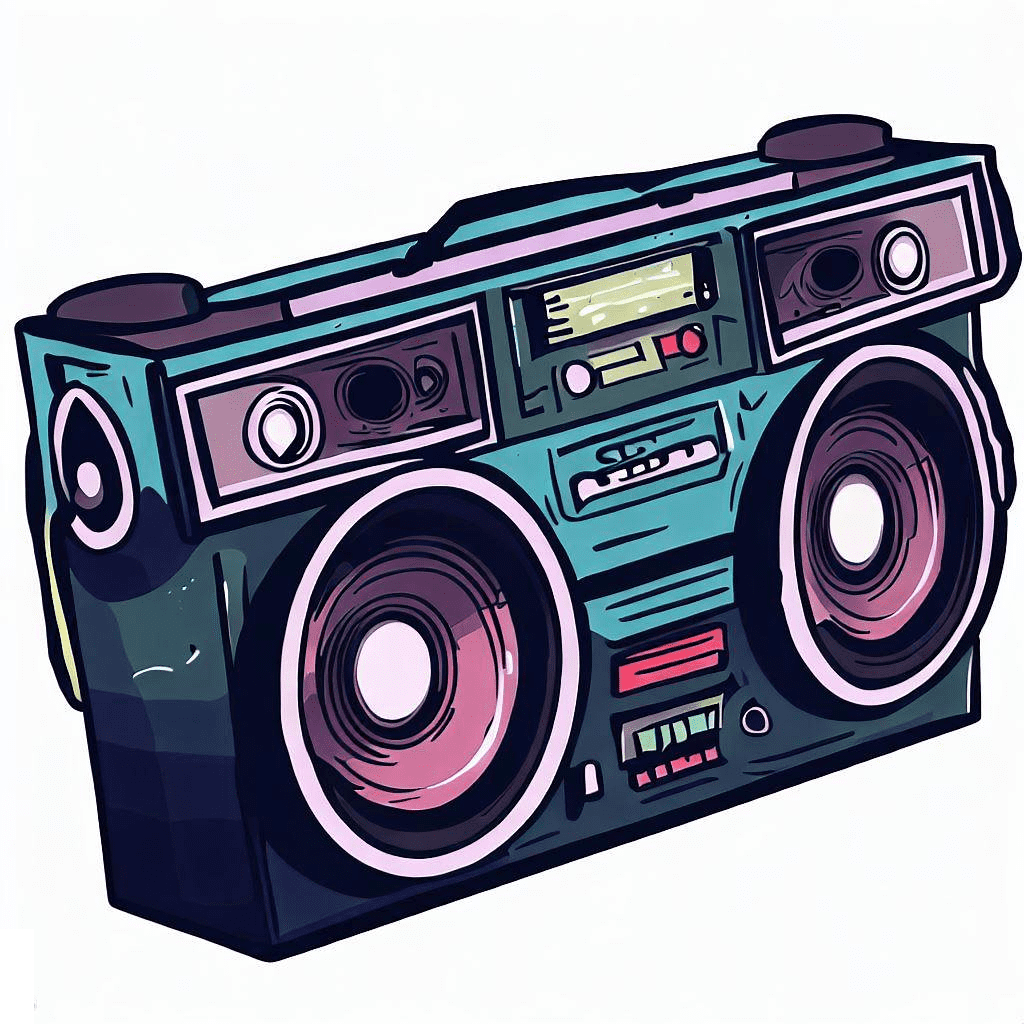 レトロなラジカセのイラスト イラスト