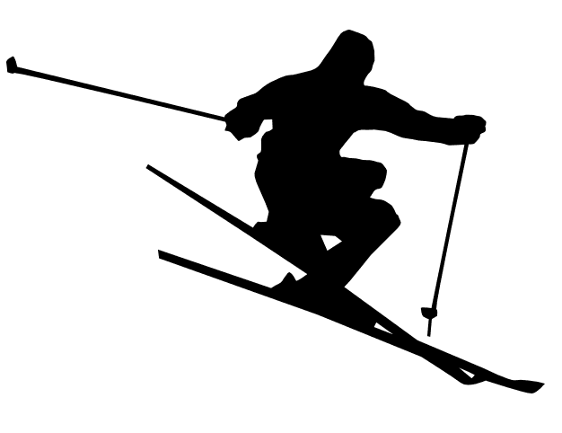 スキーのシルエット画像のイラスト