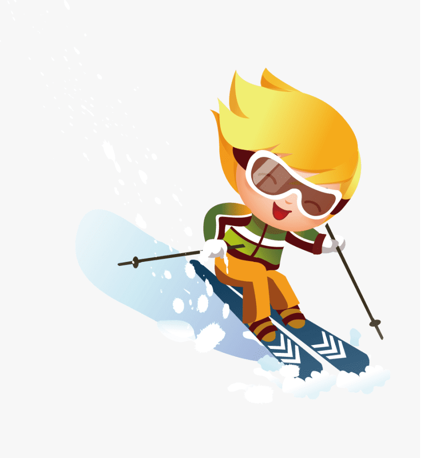 スキーをする少年のイラスト イラスト