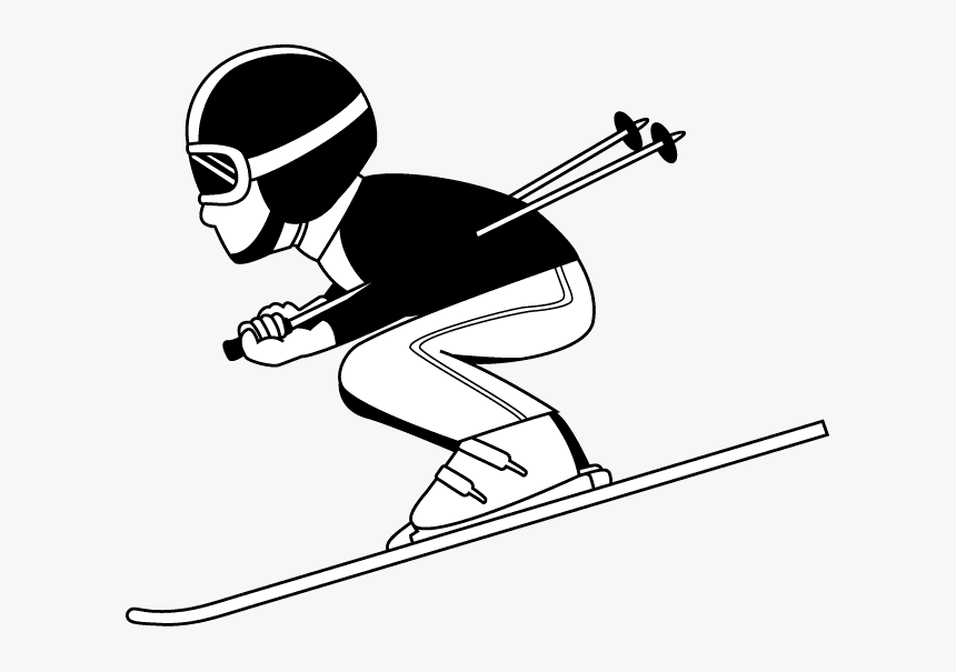 雪 スキー イラスト 白黒