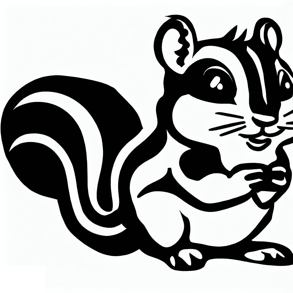 Download Chipmunk Illustration Black and White