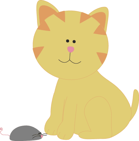 子猫とネズミのイラスト イラスト