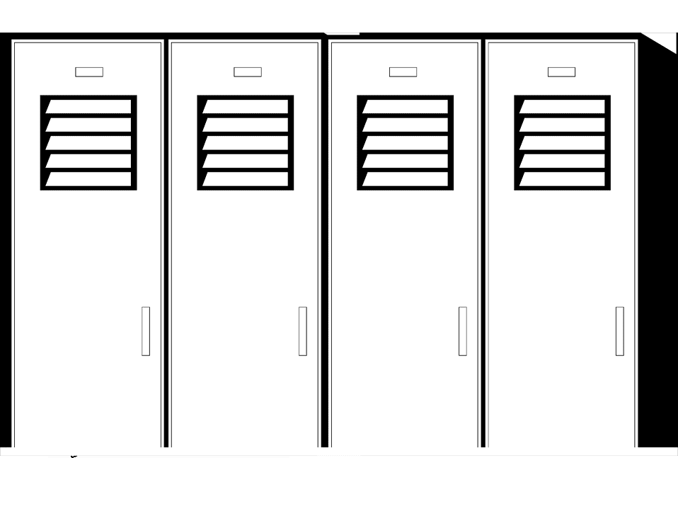 ロッカーのイラスト シンプルな白黒 イラスト