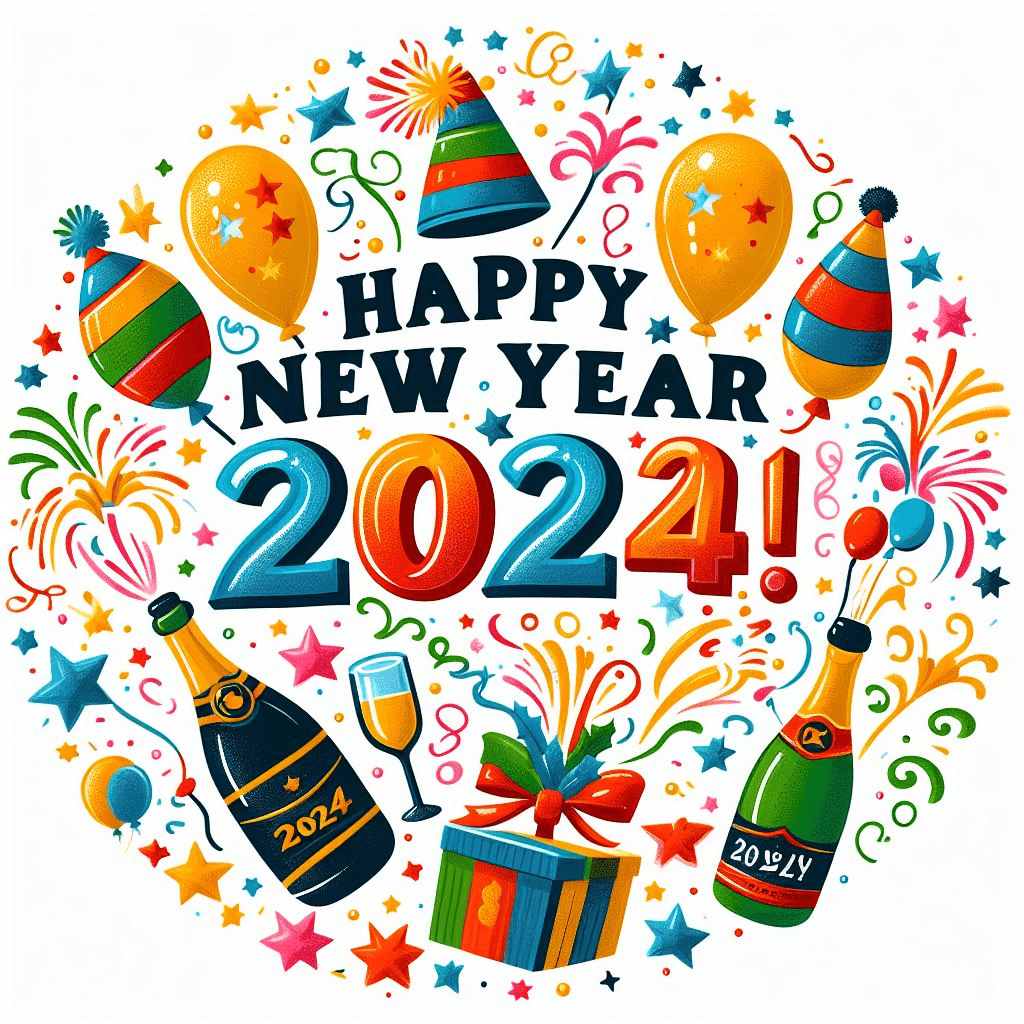 新年あけましておめでとうございます 2024 イラスト PNG イメージ