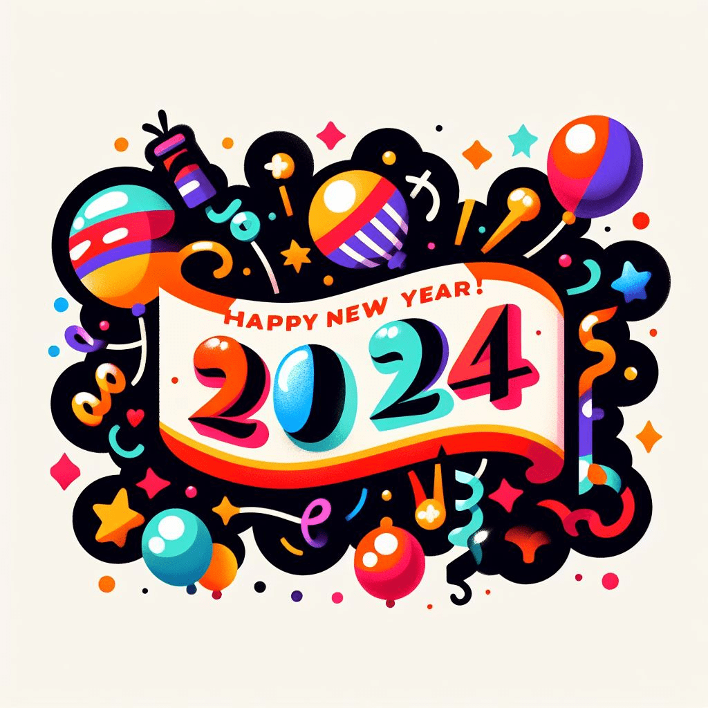 新年あけましておめでとうございます 2024 イラスト PNG 写真