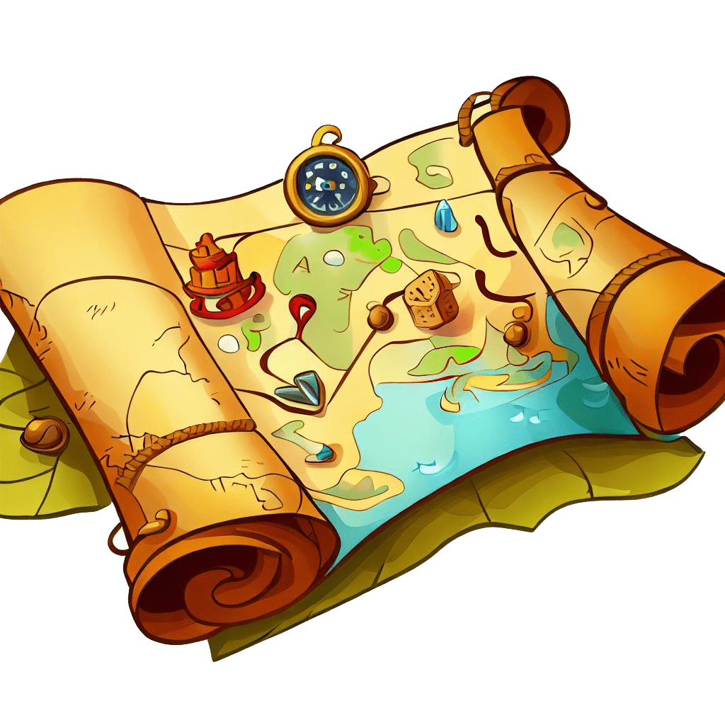 宝の地図イラスト PNG 透明