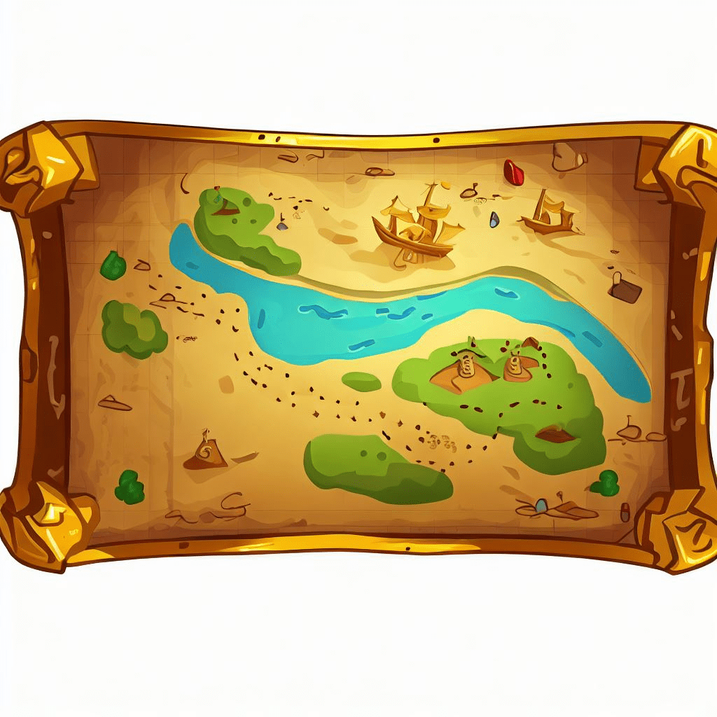 宝の地図のイラスト