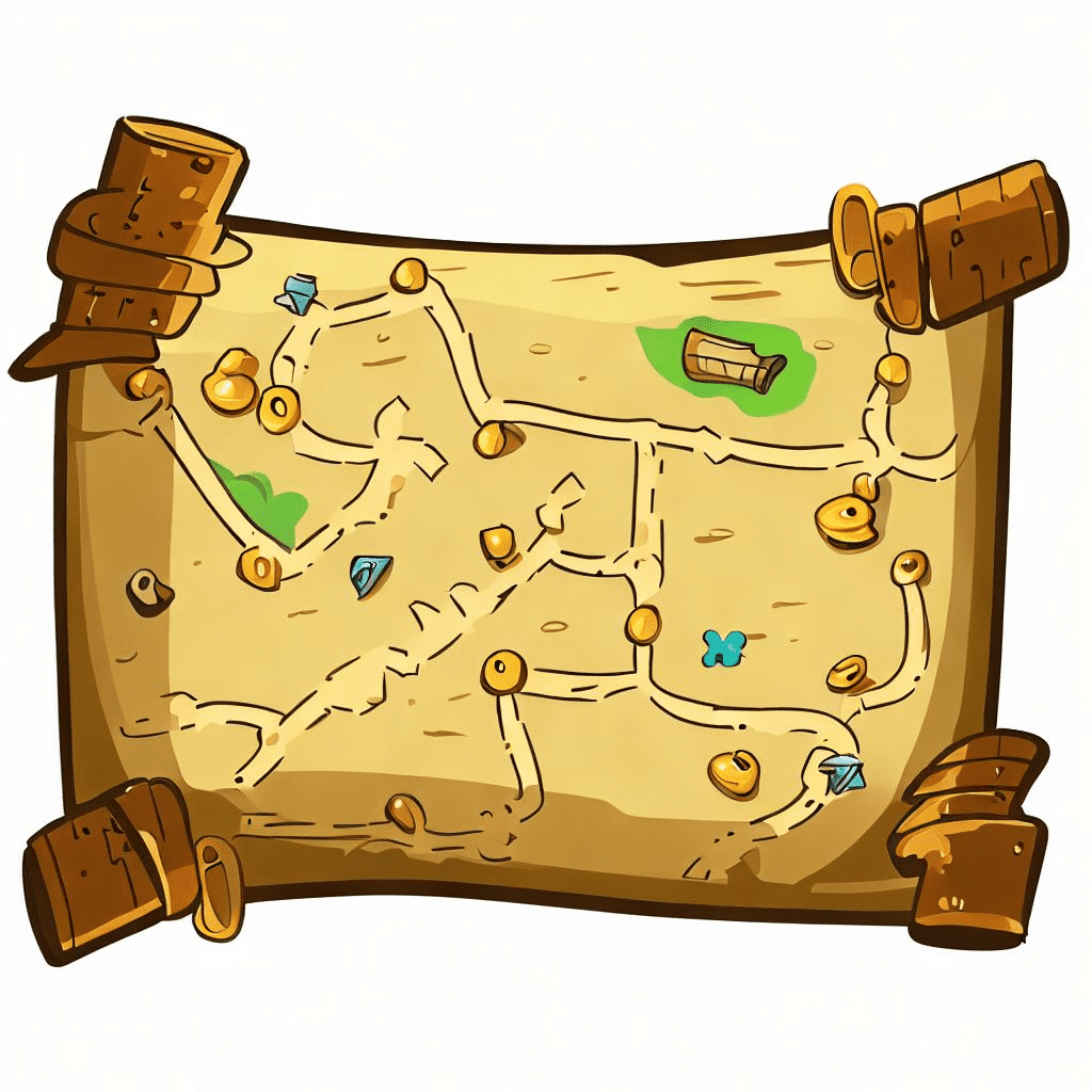宝の地図 PNG イラスト