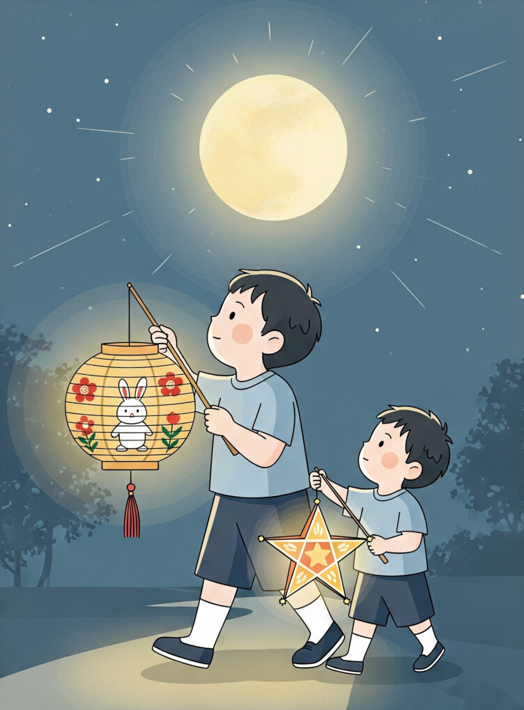 中秋節のイラスト背景 イラスト