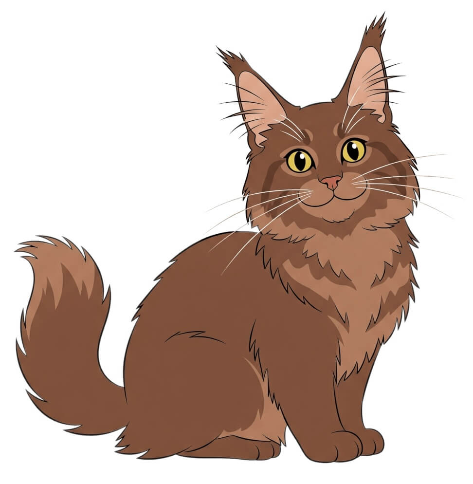 メインクーン猫のイラスト画像 3 イラスト