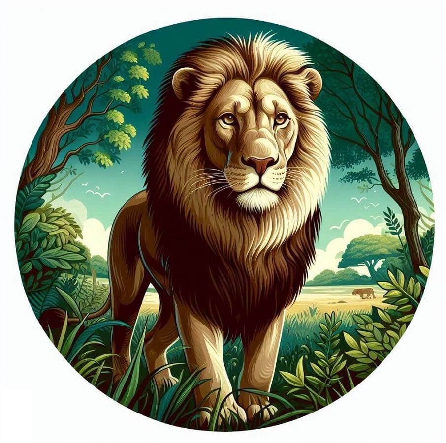 アフリカのライオンのイラスト