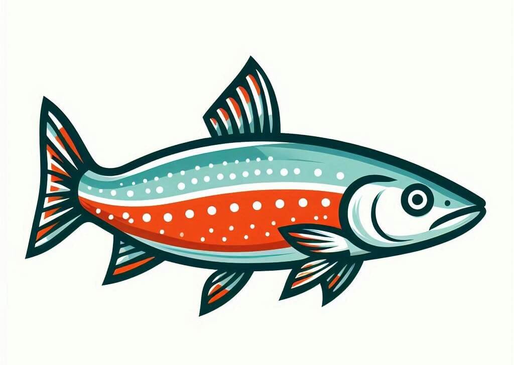 赤と青の魚のイラスト無料 イラスト