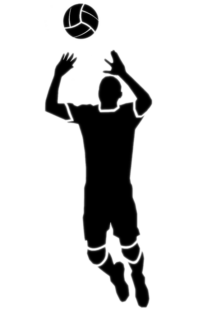 男子バレーボールのシルエットのイラスト